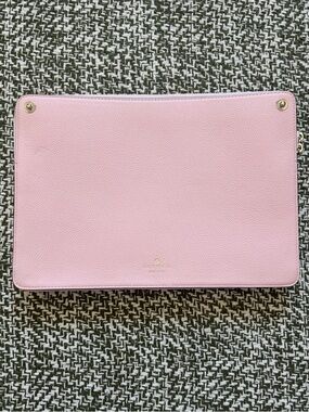 Kate Spade detachable brim pebbled leather laptop sleeve in chalk pink